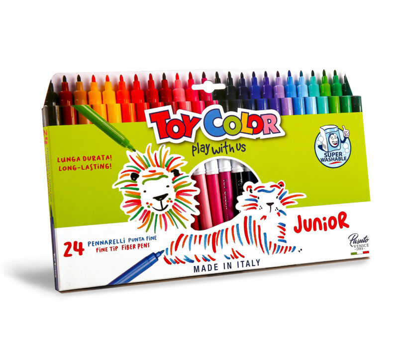 BOX WITH HANGER 24 SUPERWASHABLE JUNIOR FIBRE PENS