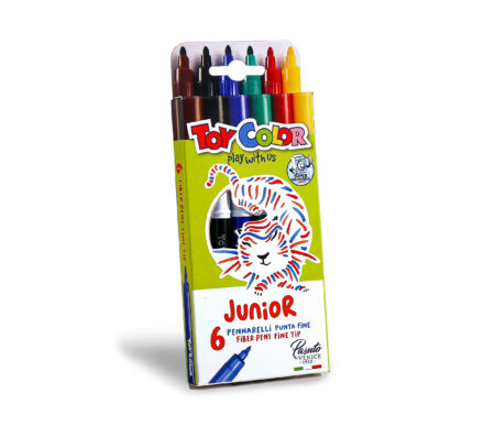 BOX WITH HANGER 6 SUPWEWASHABLE JUNIOR FIBRE PENS
