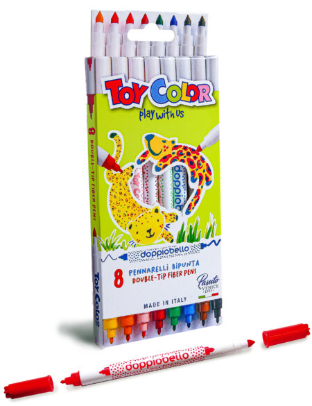 BOX WITH HANGER 8 COLORS FIBER PENS
