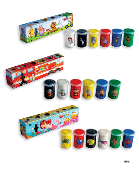 CARTON SET 6 POTS 25ML SUPWERWASHABLE POSTER COLOR WITH SUBJECTS