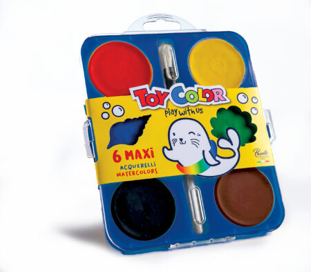 PLASTIC BOX 6 WATERCOLORS 57MM