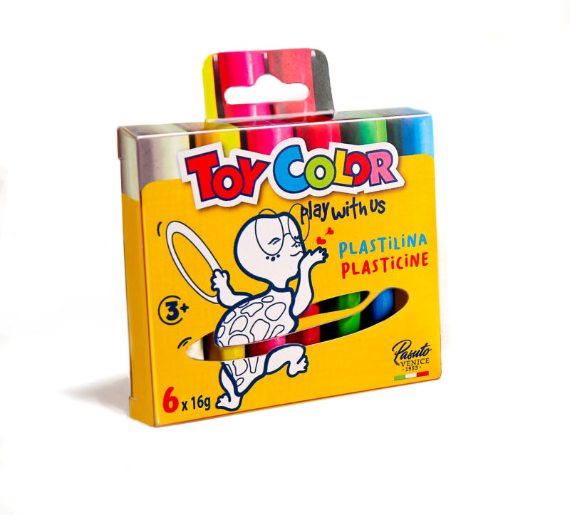 BOX 6 STICKS 16GR PLASTICINE, ASS COLORS