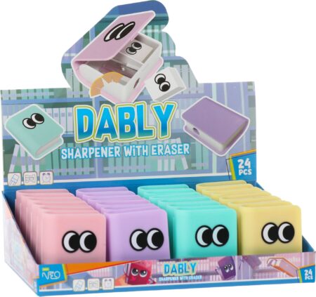 DABLY, SHARPENER WITH ERASER , BOOK , MIX