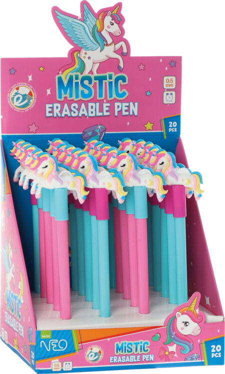 MISTIC ERASABLE PEN BLUE 0.5MM UNICORN