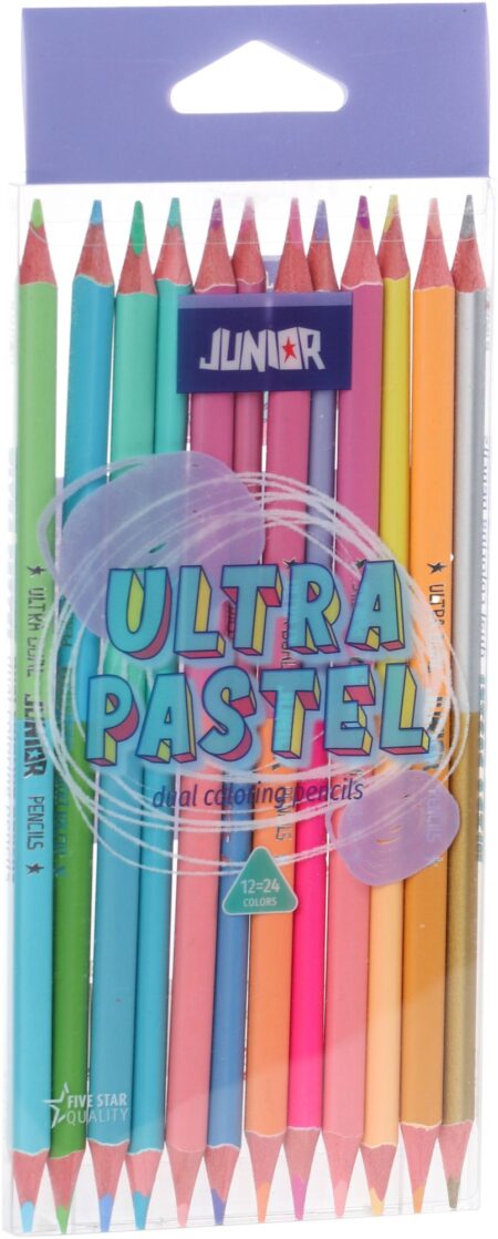 ULTRA DUAL COLOR PENCILS PASTEL TRIANGLE 12 PCS