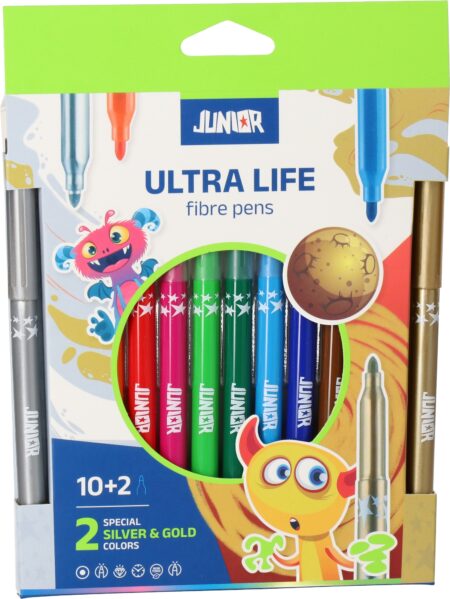 ULTRA LIFE , FIBRE PENS 10+2 PCS