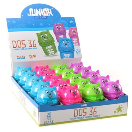 DOS 36 PENCIL SHARPENER WITH ERASER MIX