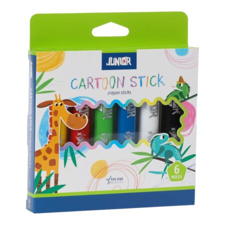 CARTOON STICK , WAX CRAYON 6 PCS
