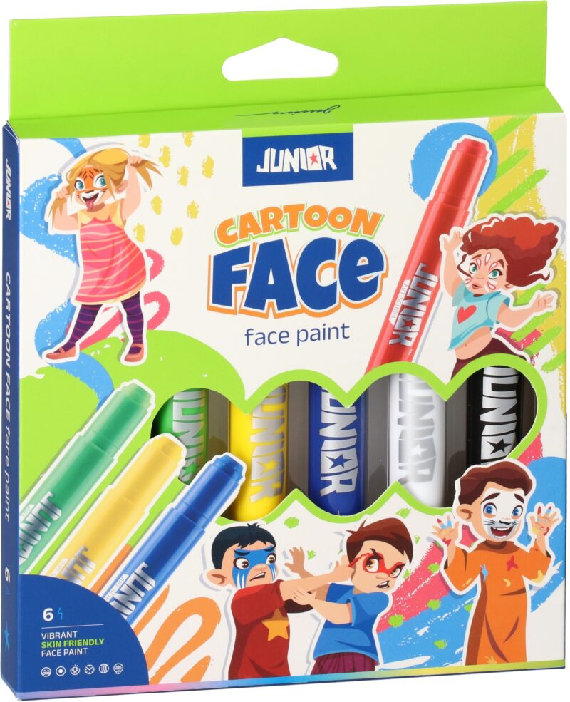 CARTOON FACE , FACE PAINT 6 PCS