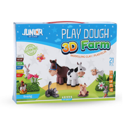 PLAY DOUGH MODELING CLAY WITH 3D MOLDS MIX FARM