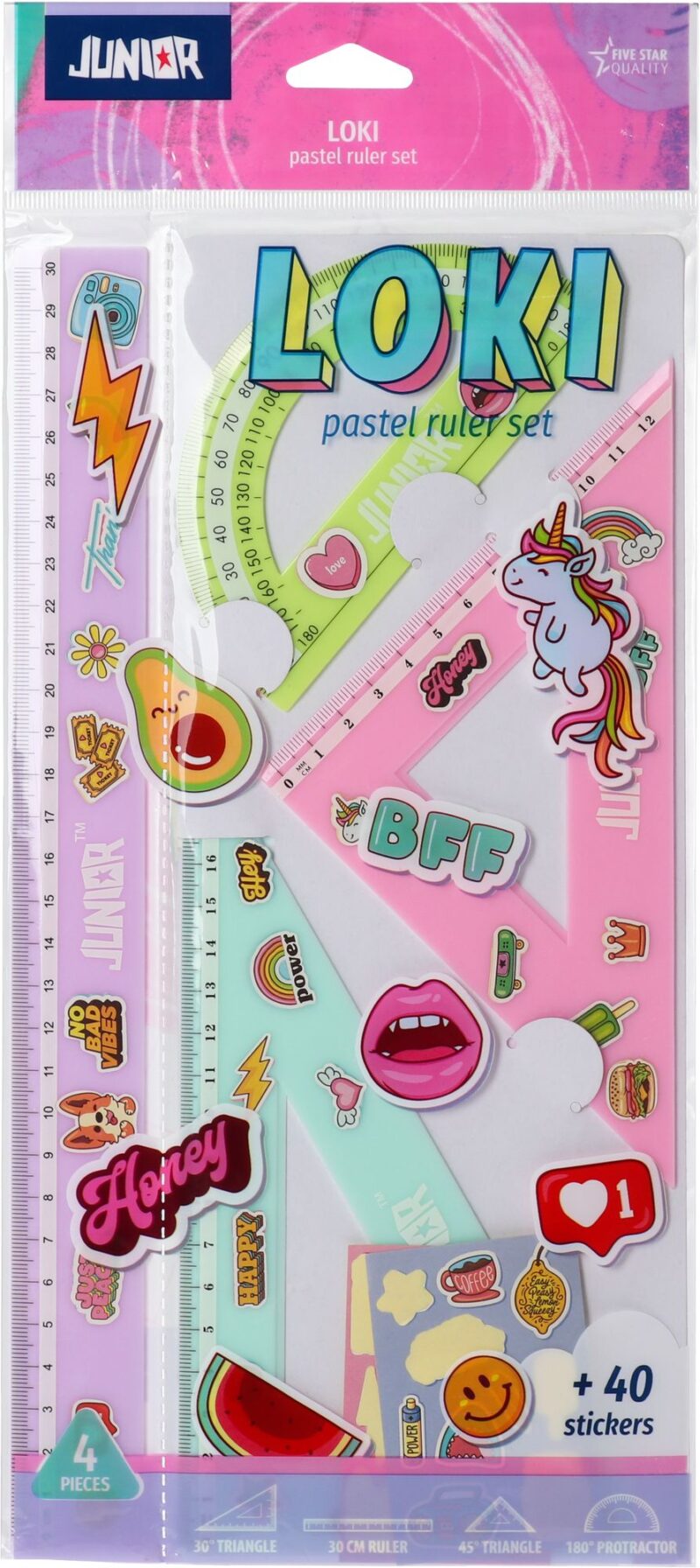 LOKI SET OF RULERS PASTEL 4 PCS - Image 2
