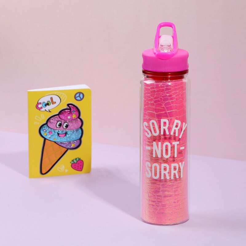WAI WATER BOTTLE PLASTIC FLITTER 550ML MIX - Image 5