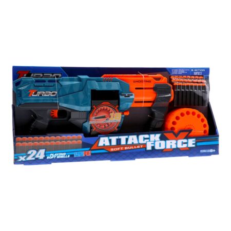 TURBO TOY GUN WITH BULLETS AND CIP