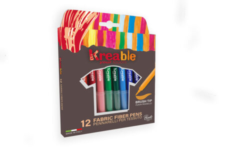 BOX WITH HANGER 12 JUNIOR FABRIC FIBRE PENS