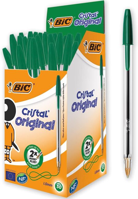 BIC CRYSTAL BLACK BALLPOINT PEN PACK OF 50 PCS