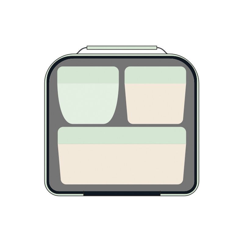 Isothermal food bag (3.5 L) with 3 lunch boxes 1918 series, green - Image 2