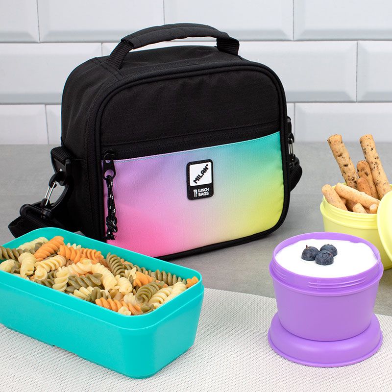 Isothermal food bag (3.5 L) with 3 lunch boxes Sunset series, black - Image 3