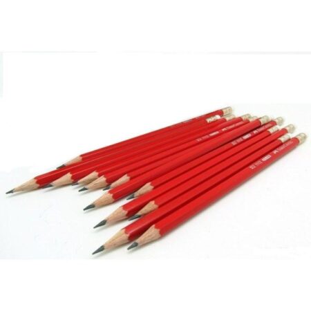 faber Castell Blacklead Pencil w Rub HB Red BOX 12