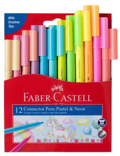 Faber-Castell Connector Pen Set 12 Neon Pastell