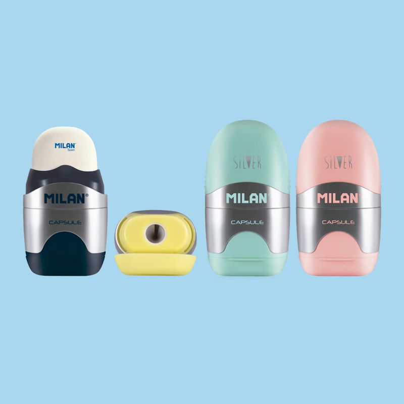 MILAN CAPSULE SILVER SHARPENET AND ERASER - Image 2