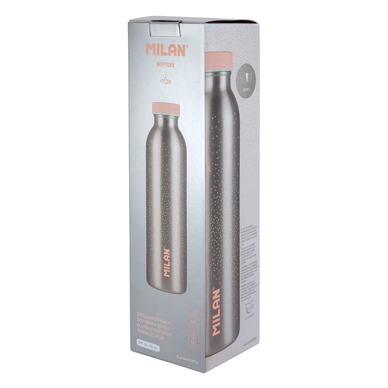 Stainless steel isothermal bottle 0.59 L Silver series, pink - Image 2