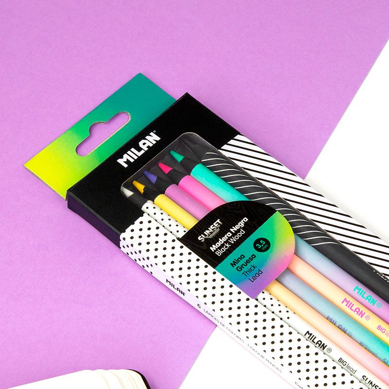 MILAN BOX OF 6 COLORS PENCILS SUNSET - Image 5