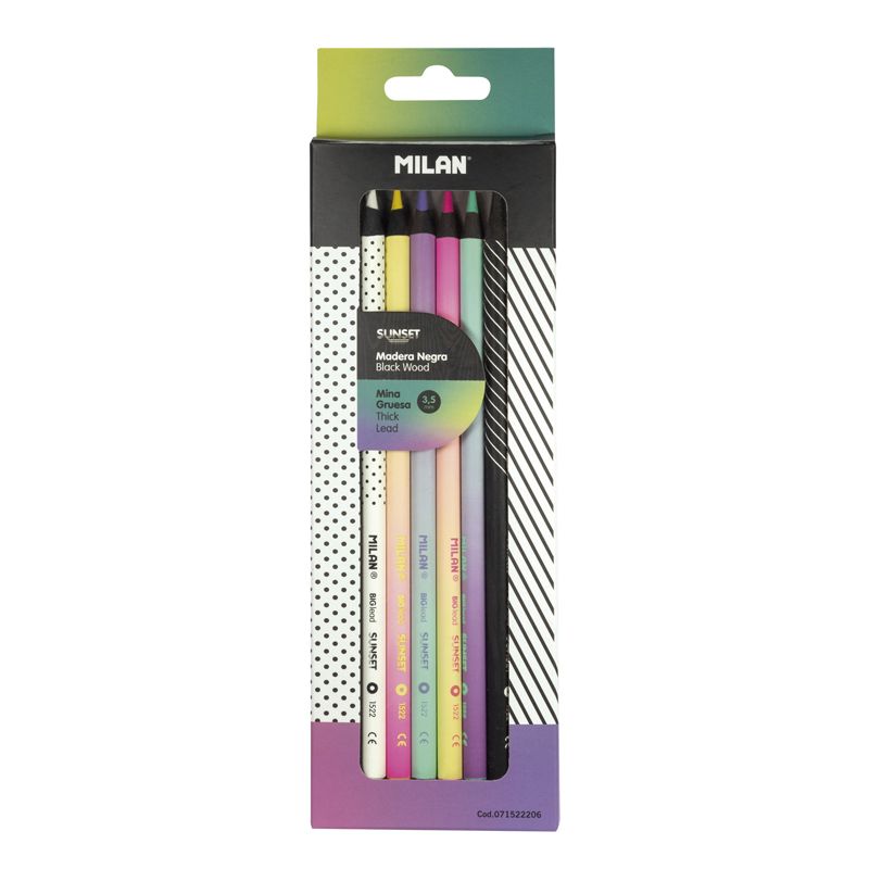 MILAN BOX OF 6 COLORS PENCILS SUNSET