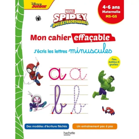 Mon cahier effaçable - J'écris les lettres minuscules (Spidey amis extraordinaires)