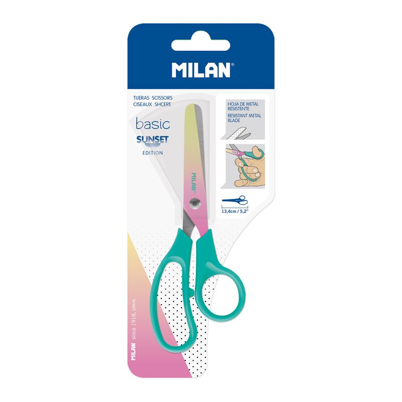 Blister pack Basic Sunset scissors, turquoise handle