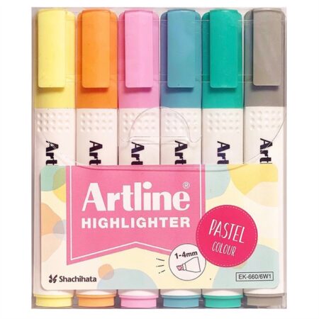 ARTLINE HIGHLIGHTER PASTEL PLASTIC BOX 6 PCS