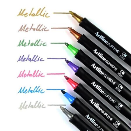 ARTLINE SUPREME METALLIC COLORS MARKER 1.0MM WATERPROOF , INSTANT DRYING , BULLET STYLE