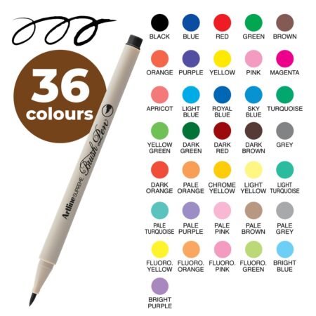 ARTLINE SUPREME FLEXIBLE BRUSH PEN NIN CAN CREATE FROM EXTRA FINE TO MEDIUM LINE BY CHANGING PEN PRESSURE