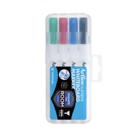 ARTLINE WHITEBOARD PLASTIC CASE 4 PCS ASSORTED COLOR 1.5MM FINE TIP