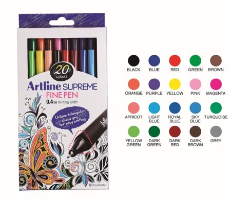 ARTLINE SUPREME FINE PEN 0.4MM /20 COLOURS