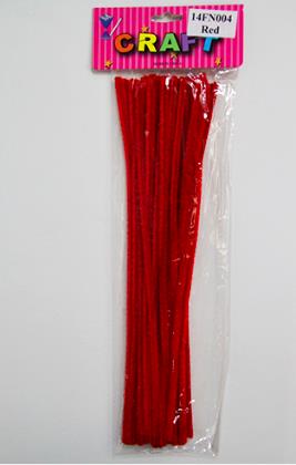 CRAFT PIPE WOOL RED 30CM 30 PCS