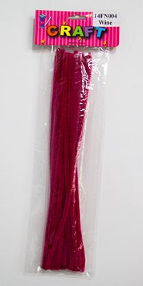 CRAFT PIPE WOOL 30CM 30PCS WINE