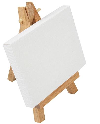 MINI CANVAS WITH WOODEN EASEL 15X20CM