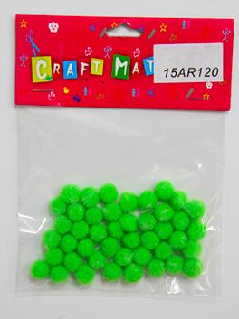 CRAFT MATERIAL POM POM 1CM LIGHT GREEN 50PCS