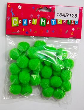 CRAFT MATERIAL POM POM 2CM LIGHT GREEN 30 PCS
