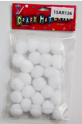 CRAFT MATERIAL POM 2CM 40PCS WHITE