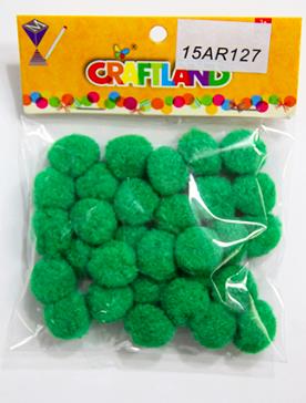 CRAFT MATERIAL POM POM GREEN 2CM 30PCS