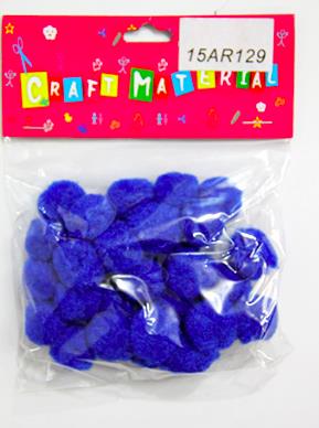 CRAFT MATERIAL POM POM 2CM 30PCS BLUE