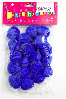 CRAFT MATERIAL POM POM 3CM 20PCS BLUE