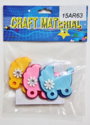 CRAFT MATERIAL BABY CAR 3 PCS