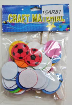 CRAFT MATERIAL STICKERS FOAM BASKETBALL