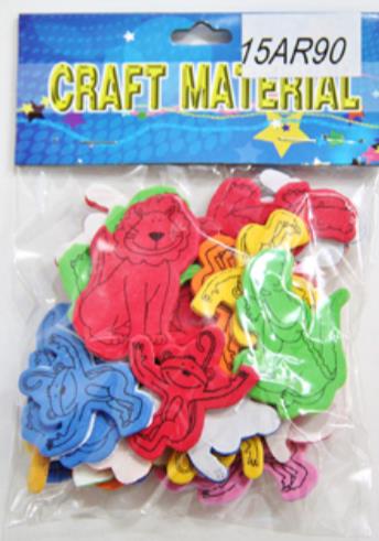 CRAFT MATERIAL FOAM STICKERS JUNGLE ANIMALS