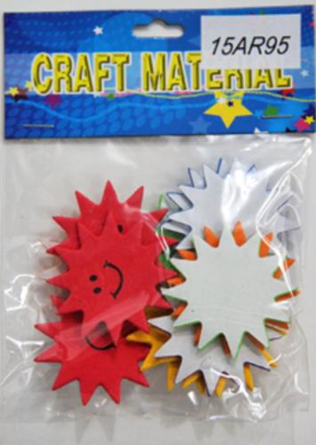 CRAFT MATERIAL FOAM STICKERS SMILY SUN