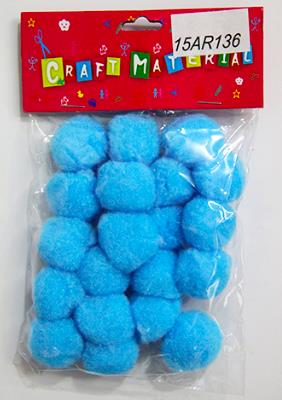 CRAFT MATERIAL POM POM 3CM 20PCS LIGHT BLUE