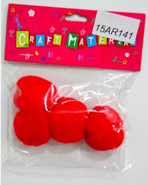 CRAFT MATERIAL POM POM 4CM/ 4 PCS