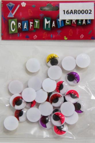 PLASTIC EYE 15MM COLORFUL 30 PCS